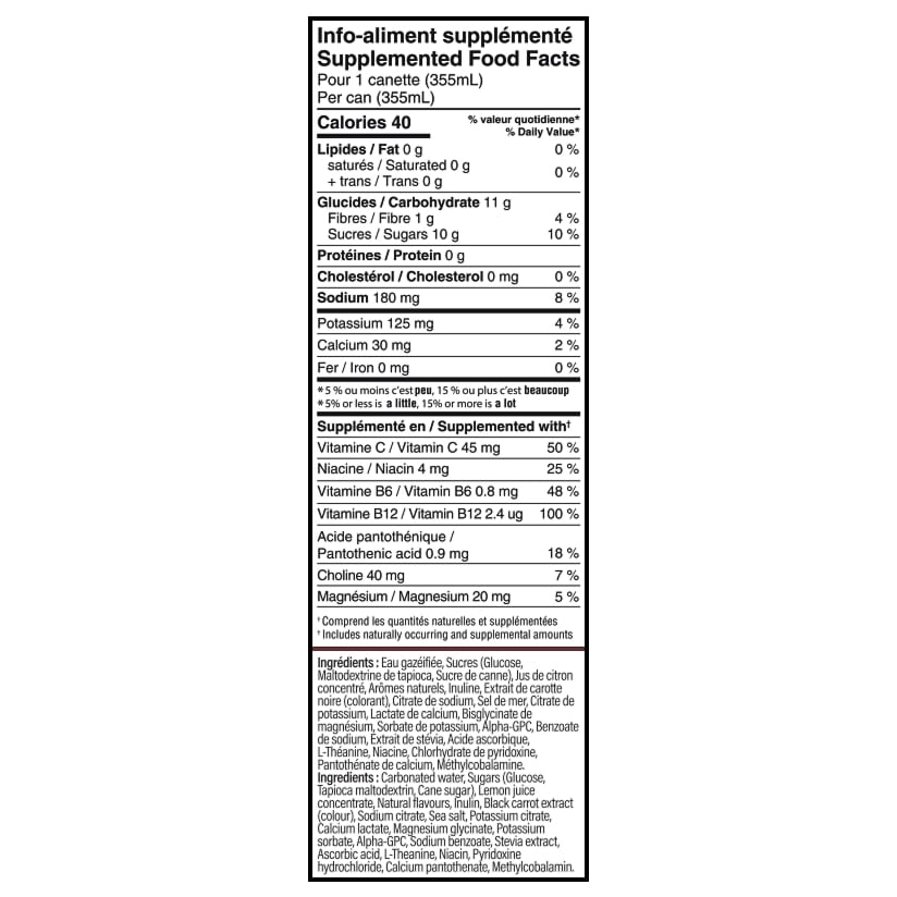 Valeurs nutritive KURV Punch aux fruits